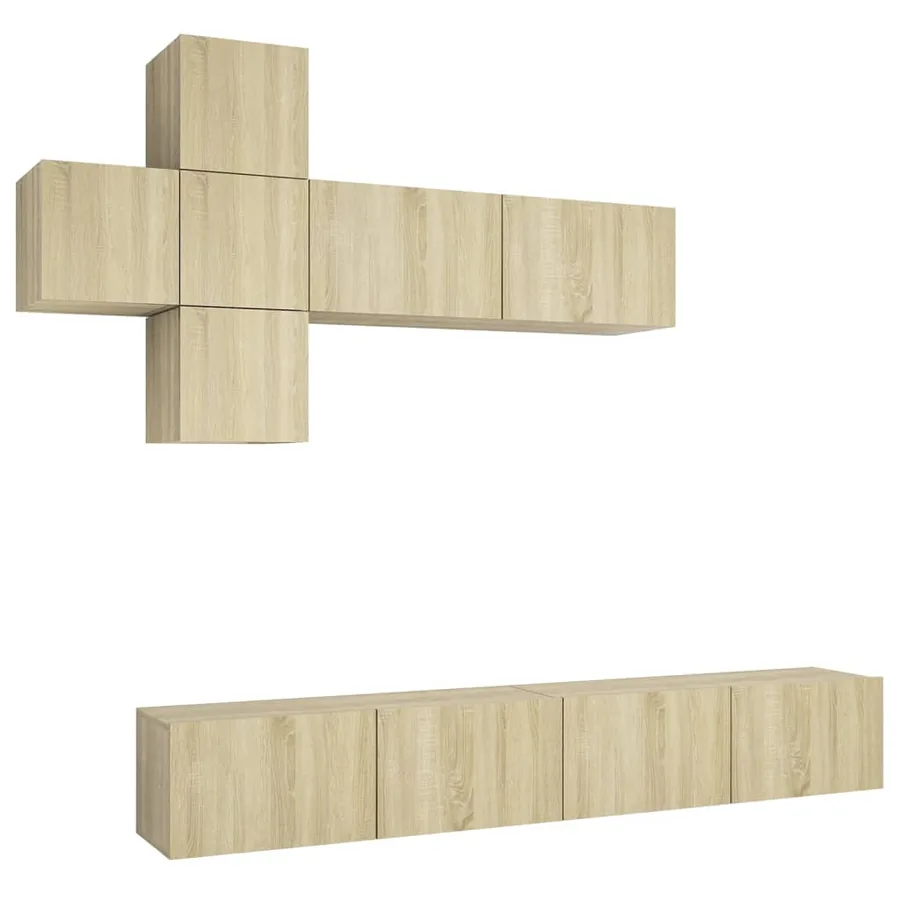 Ensemble de meubles TV 7 pcs Chêne sonoma Bois d'ingénierie - 2