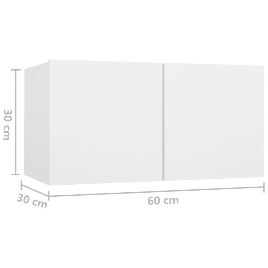 Ensemble de meubles TV 6 pcs Blanc Bois d'ingénierie - 6