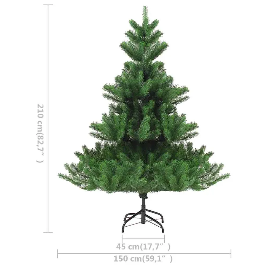 Sapin de Noël artificiel Nordmann avec LED et boules Vert 210cm - 12
