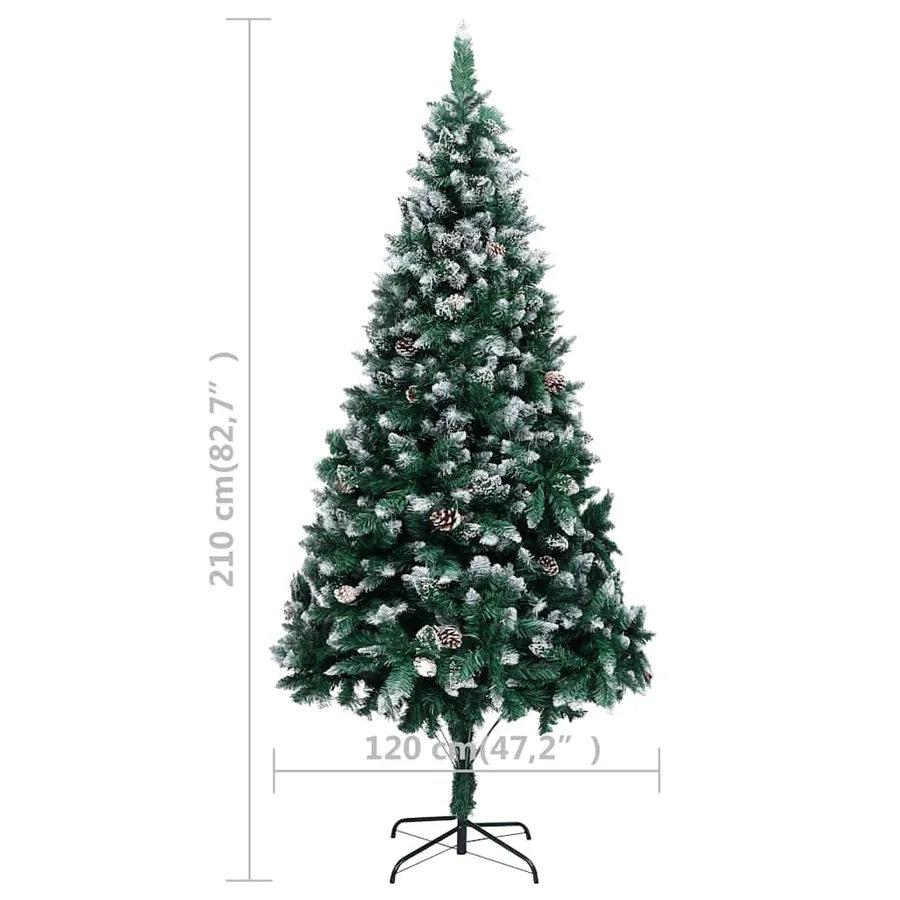 Arbre de Noël artificiel avec LED/boules pommes de pin 210cm - 13