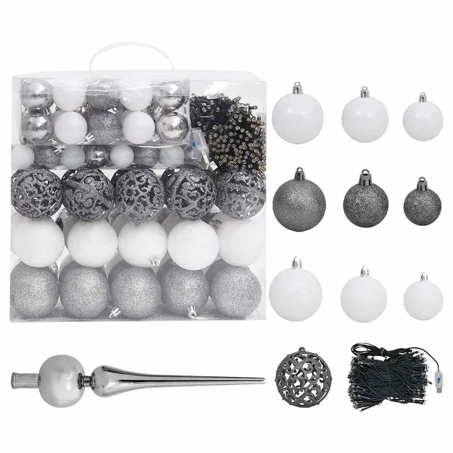 Arbre de Noël artificiel avec LED/boules pommes de pin 210cm - 5