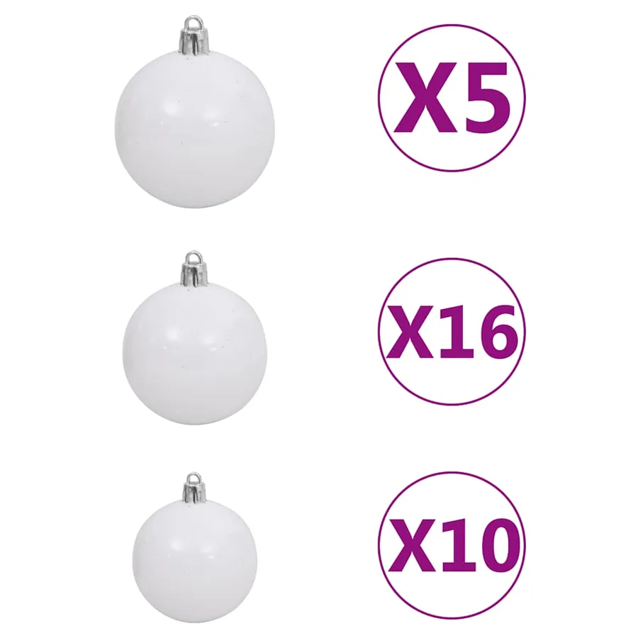 Arbre de Noël artificiel avec LED/boules pommes de pin 210cm - 8