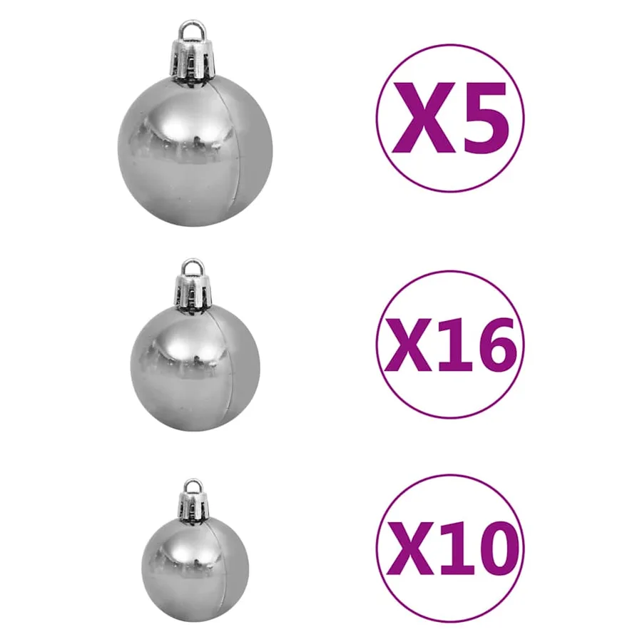 Arbre de Noël artificiel avec LED/boules pommes de pin 210cm - 9