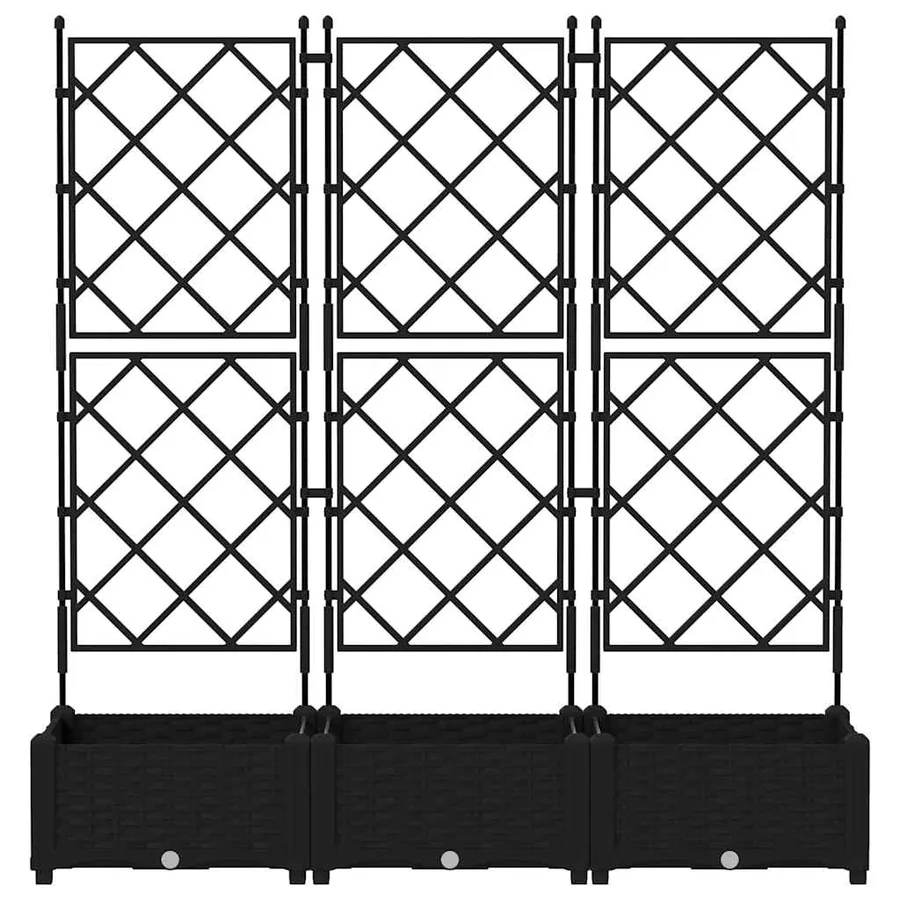 Cache-pot de jardin 3 pc Noir 120 x 40 x 125,5 cm PP - 5