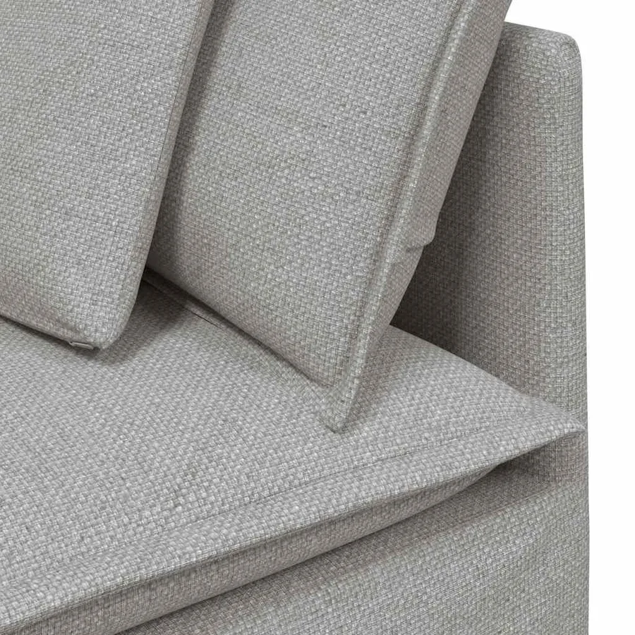 Canapé modulable avec coussins en tissu gris nuage - 7