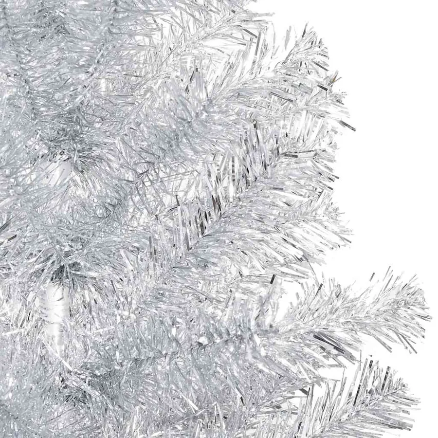Arbre de Noël artificiel pré-éclairé/boules argenté 120 cm PET - 4