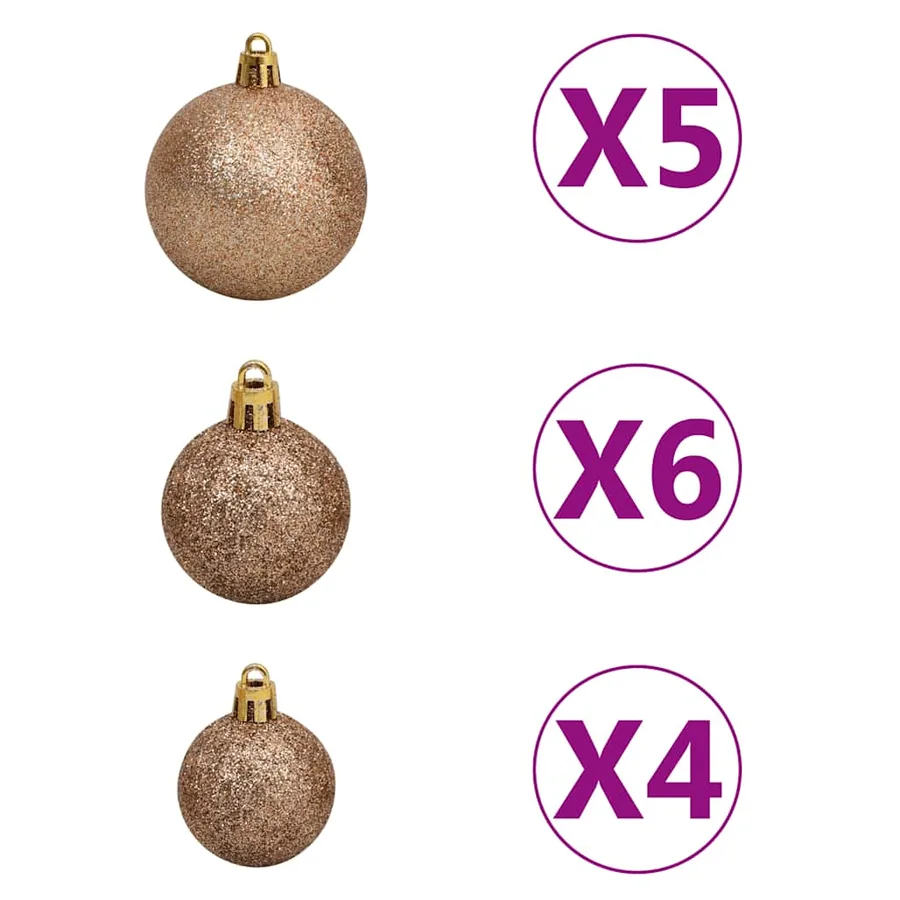 Arbre de Noël artificiel pré-éclairé/boules argenté 120 cm PET - 7