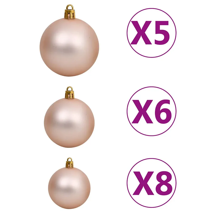 Arbre de Noël artificiel pré-éclairé/boules argenté 120 cm PET - 8
