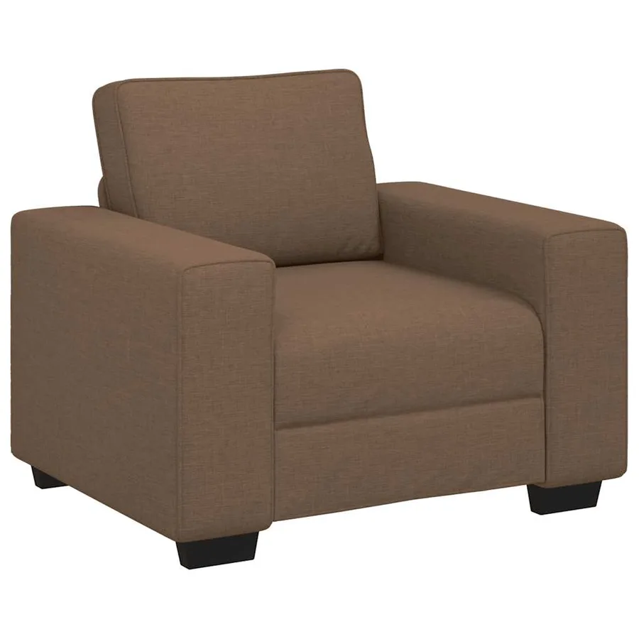 Ensemble de canapé 3 pcs avec coussins en tissu marron - 3