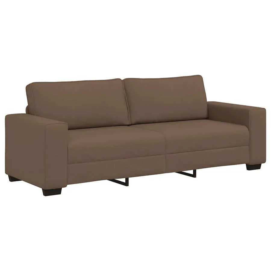 Ensemble de canapé 3 pcs avec coussins en tissu marron - 5