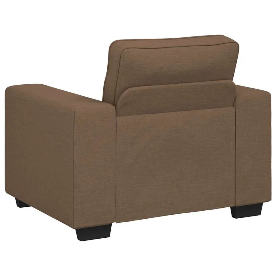 Ensemble de canapé 3 pcs avec coussins en tissu marron - 6
