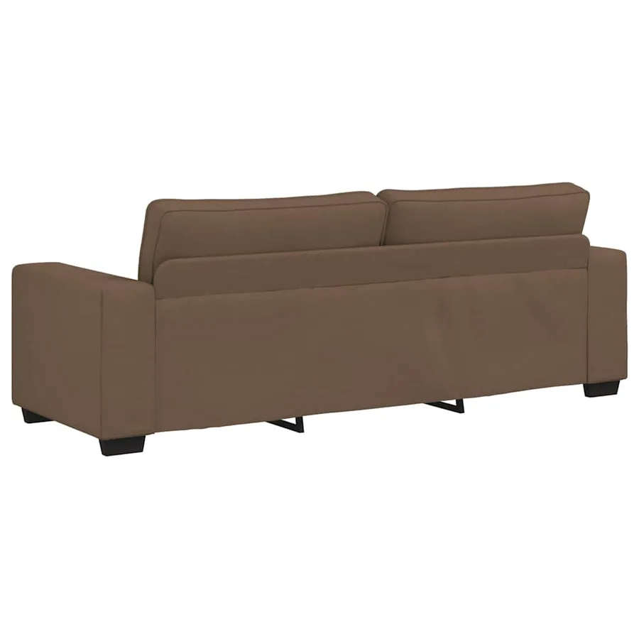 Ensemble de canapé 3 pcs avec coussins en tissu marron - 8