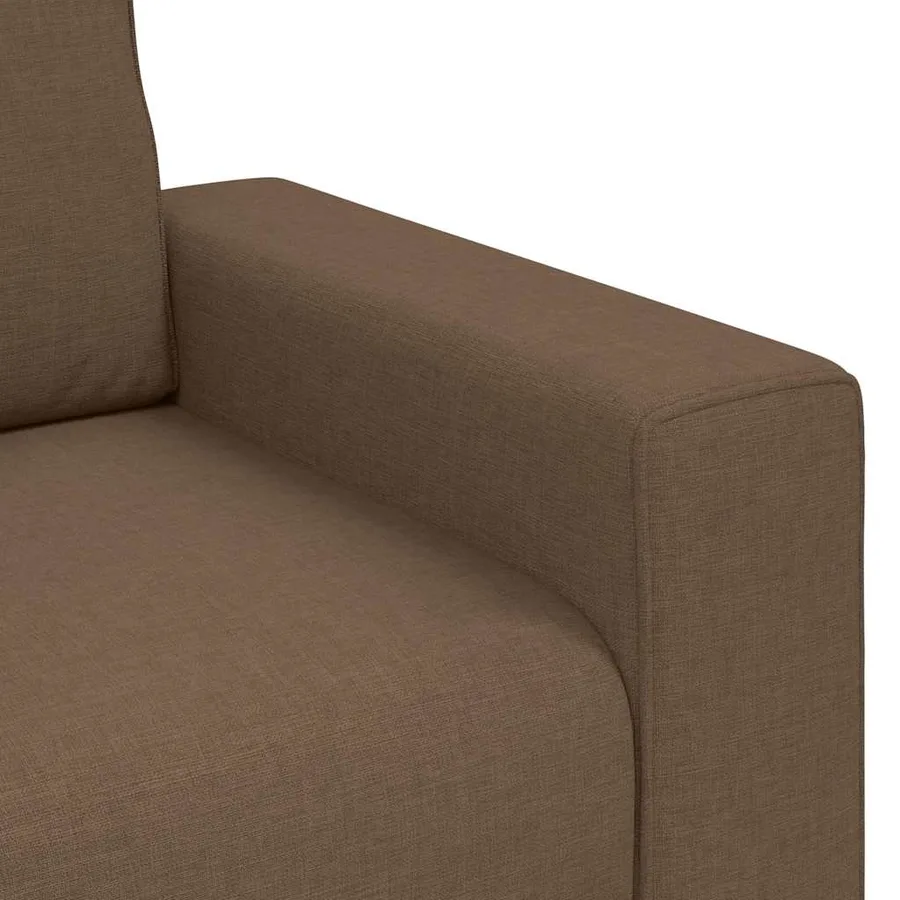 Ensemble de canapé 3 pcs avec coussins en tissu marron - 9