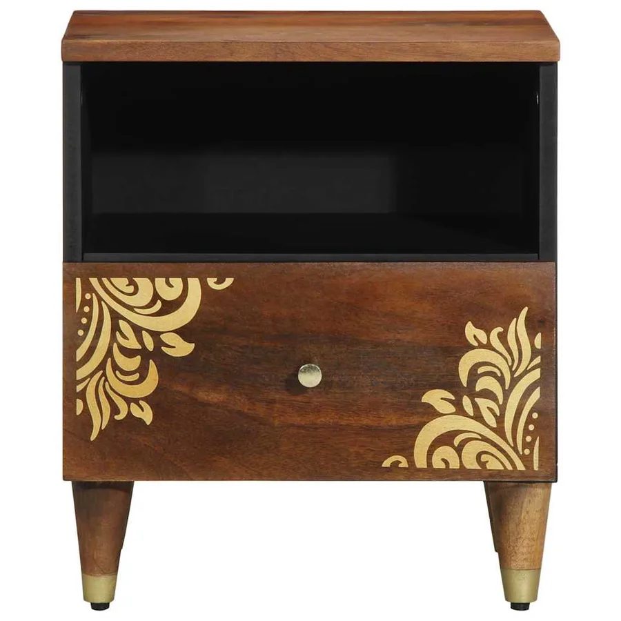 Cabinet de chevet avec tiroir Marron miel 40 x 33 x 46 cm - 3