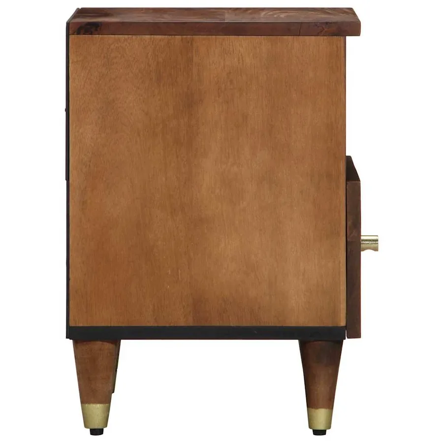 Cabinet de chevet avec tiroir Marron miel 40 x 33 x 46 cm - 4