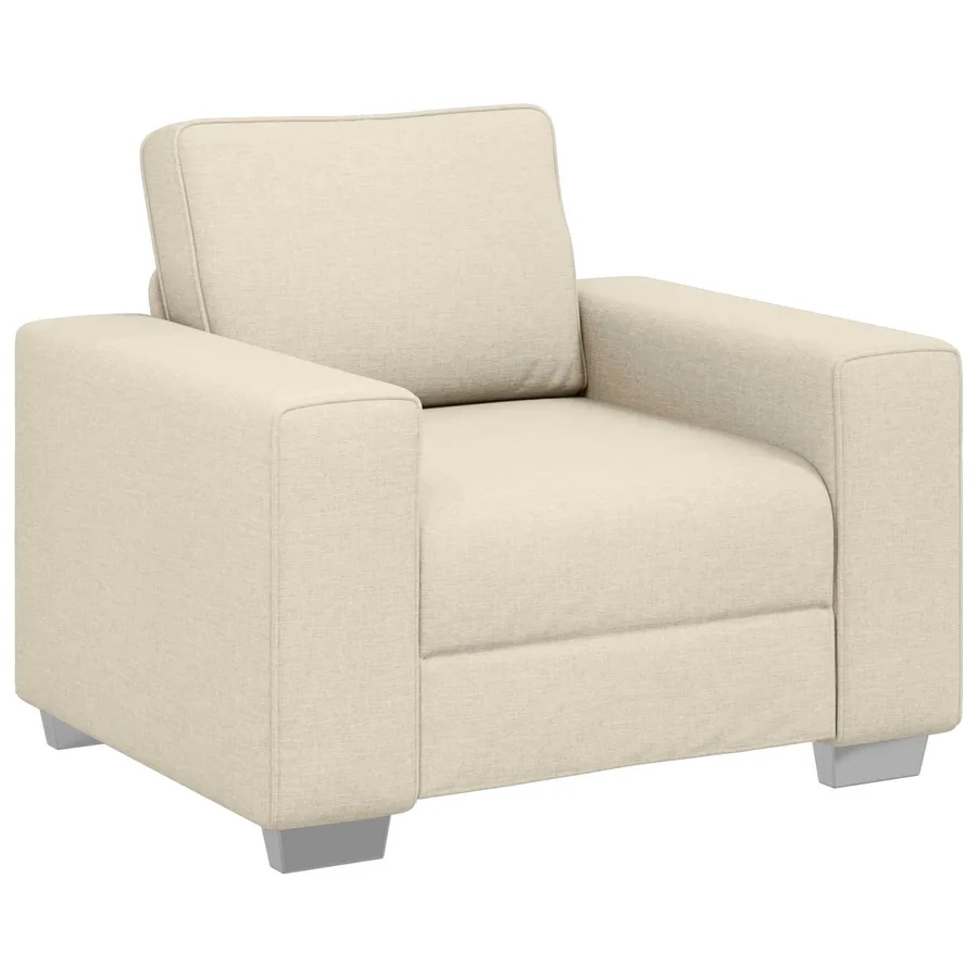 Canapé 3 pcs Beige 219 x 80 x 82 cm Tissu en lin mélangé - 4