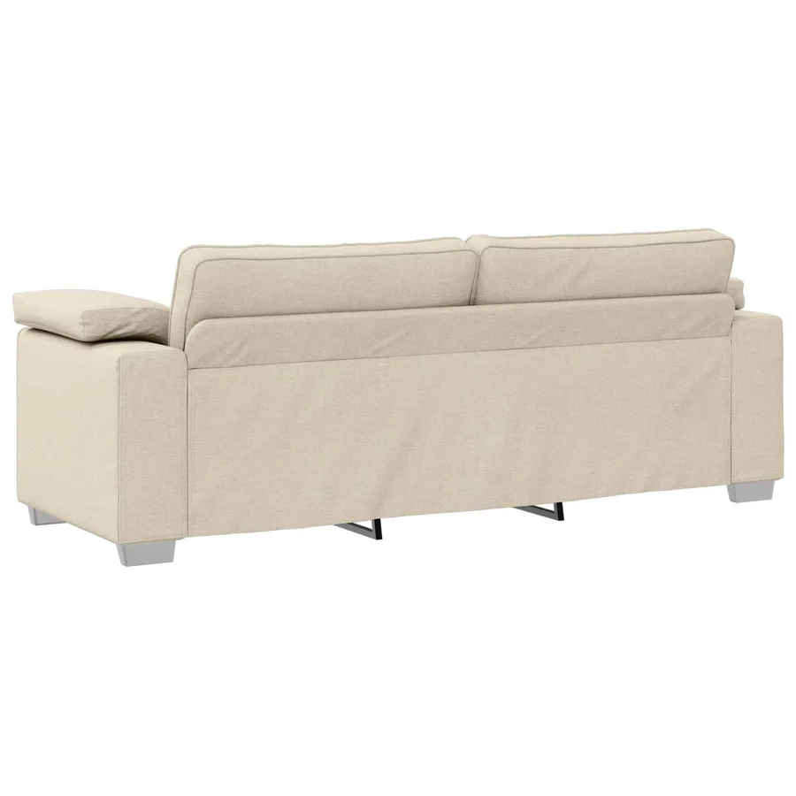 Canapé 3 pcs Beige 219 x 80 x 82 cm Tissu en lin mélangé - 9