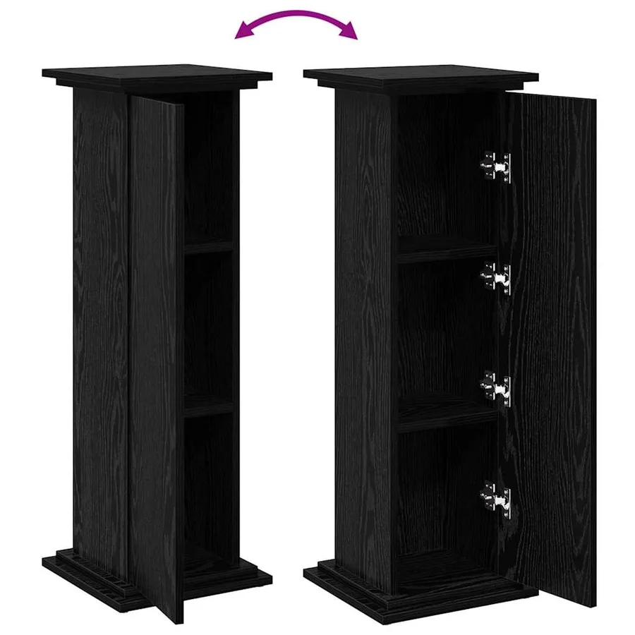 Support d'affichage avec étagère Chêne noir 31 x 30 x 90 cm - 10