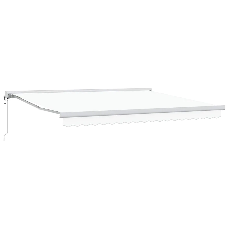 Auvent rétractable Blanc 400 × 300 cm Tissu et Métal