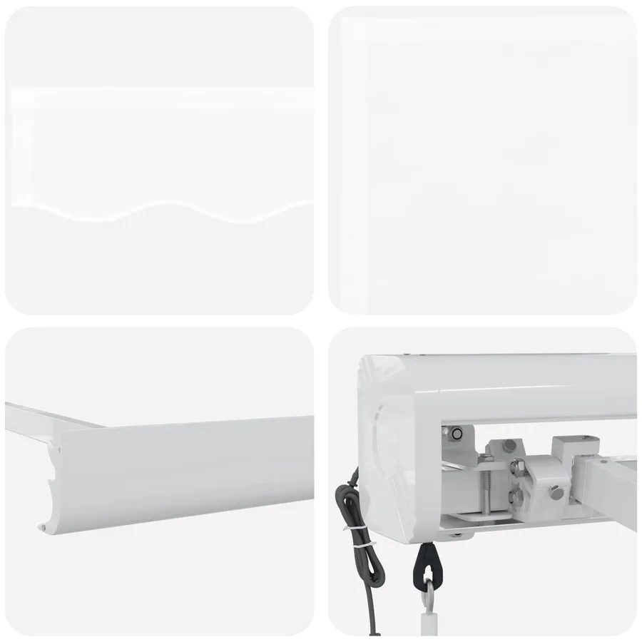 Auvent rétractable Blanc 400 × 300 cm Tissu et Métal - 4