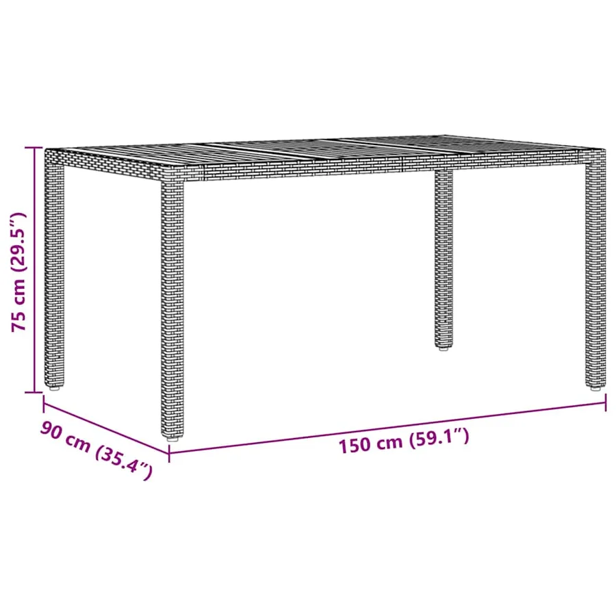 Ensemble de salle à manger pour jardin 7 pcs Beige polyrotin - 11