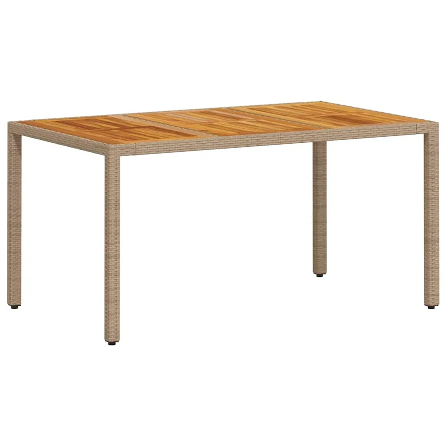 Ensemble de salle à manger pour jardin 7 pcs Beige polyrotin - 5