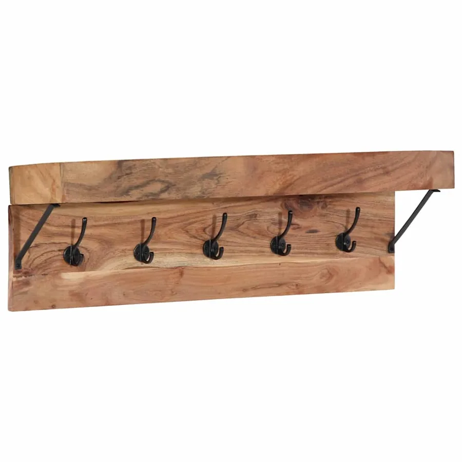 Porte-manteau Marron 73 x 19 x 23 cm Bois d'acacia massif - 2