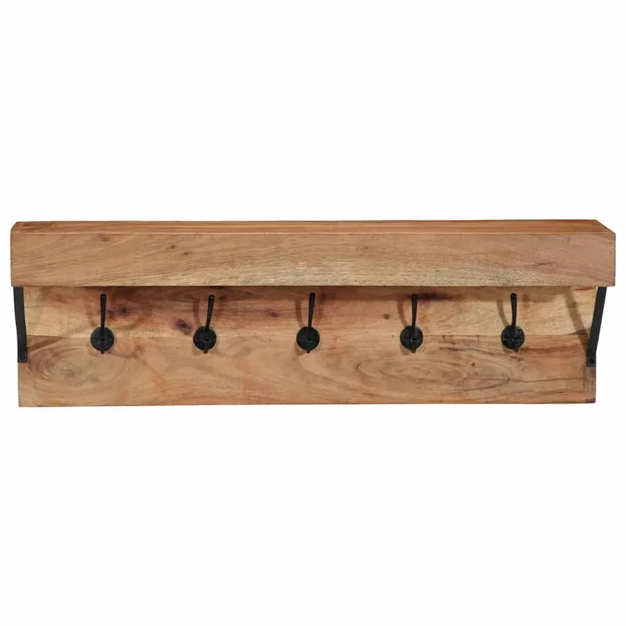 Porte-manteau Marron 73 x 19 x 23 cm Bois d'acacia massif - 4