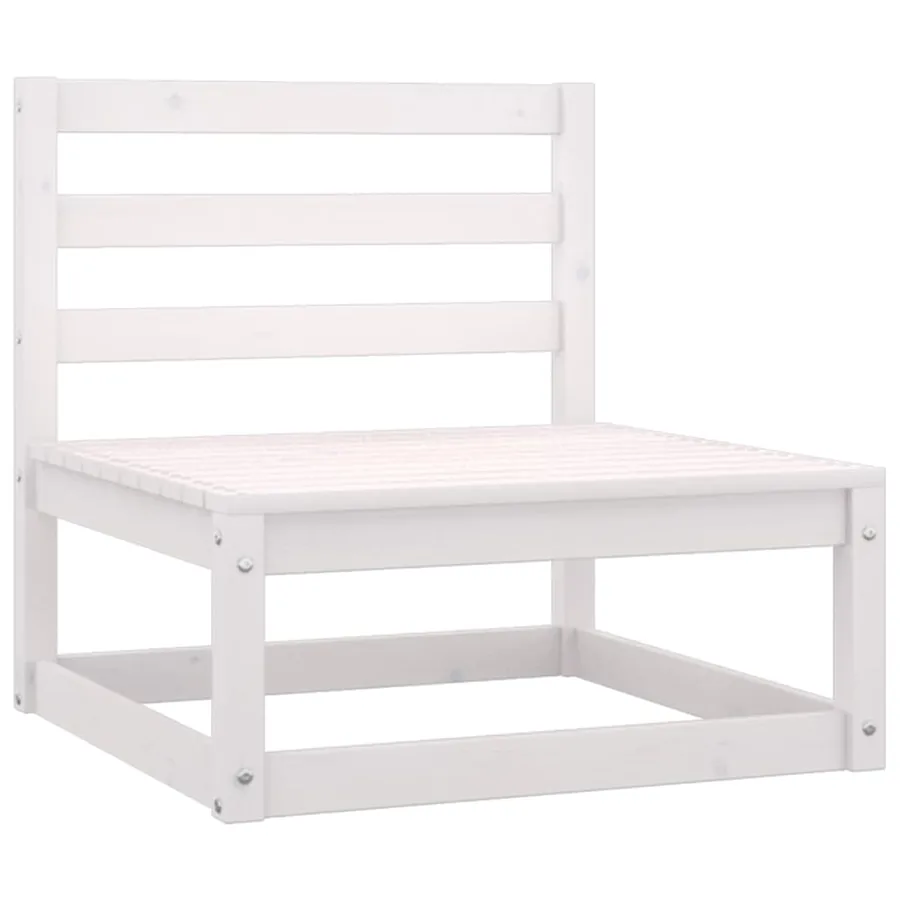 Canapé à 3 places de jardin Blanc Bois de pin solide - 6