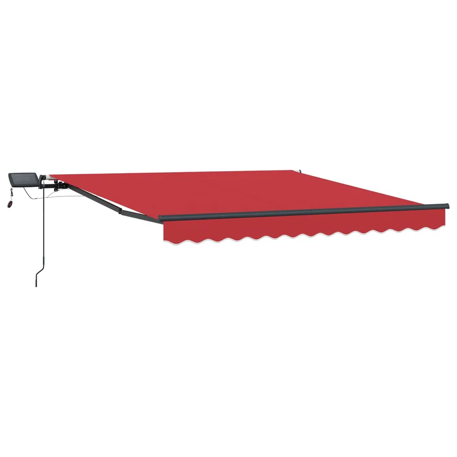 Auvent rétractable Rouge 300 x 250 cm Tissu et Aluminium - 2
