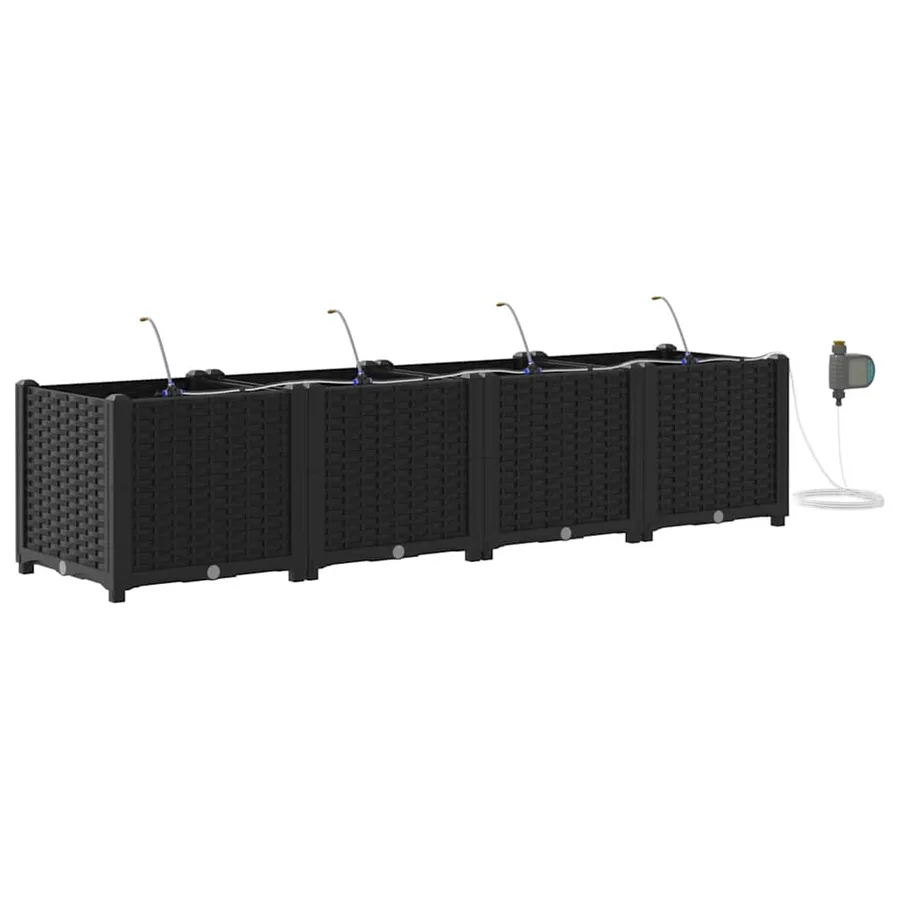 Cache-pot de jardin 4 pc Noir 160 x 40 x 37,5 cm PP - 2