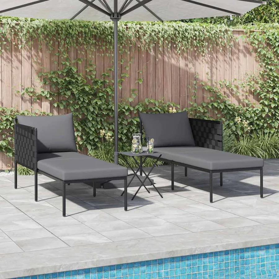 Transat Anthracite 153 x 115 x 69.5 cm Acier enduit de poudre - 3