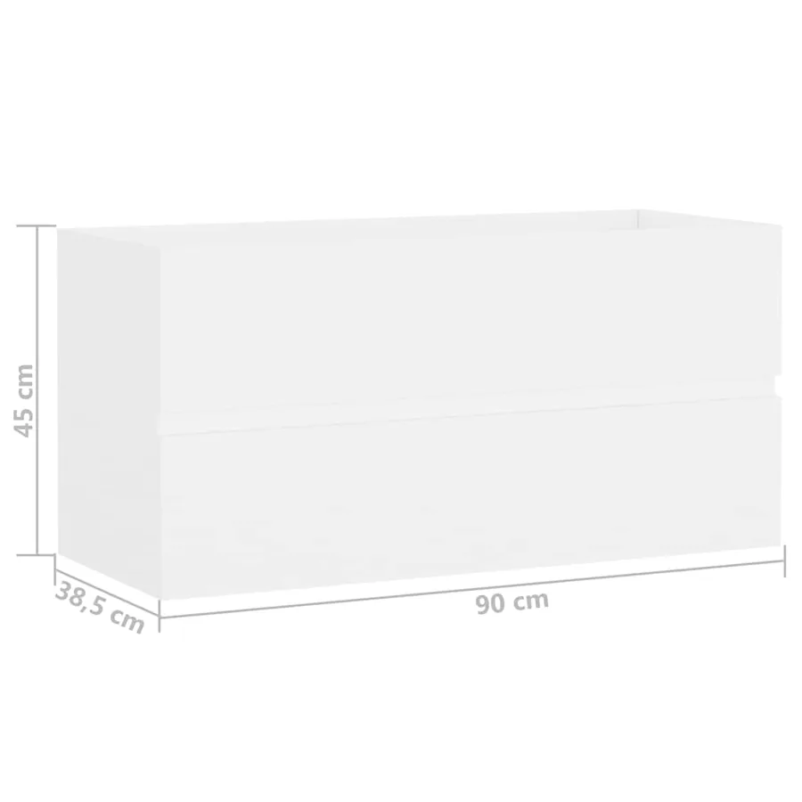 Armoire d'évier avec lavabo intégré blanc bois d'ingénierie - 15