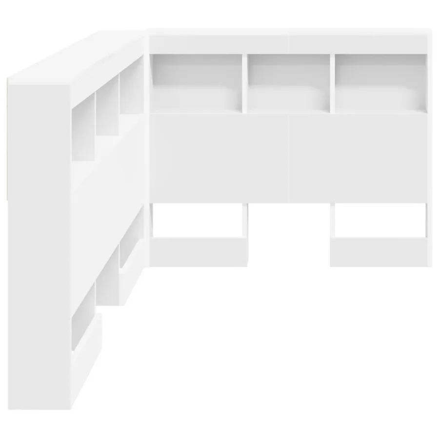 Tête de lit de rangement Blanc 100 cm Bois d'ingénierie - 7