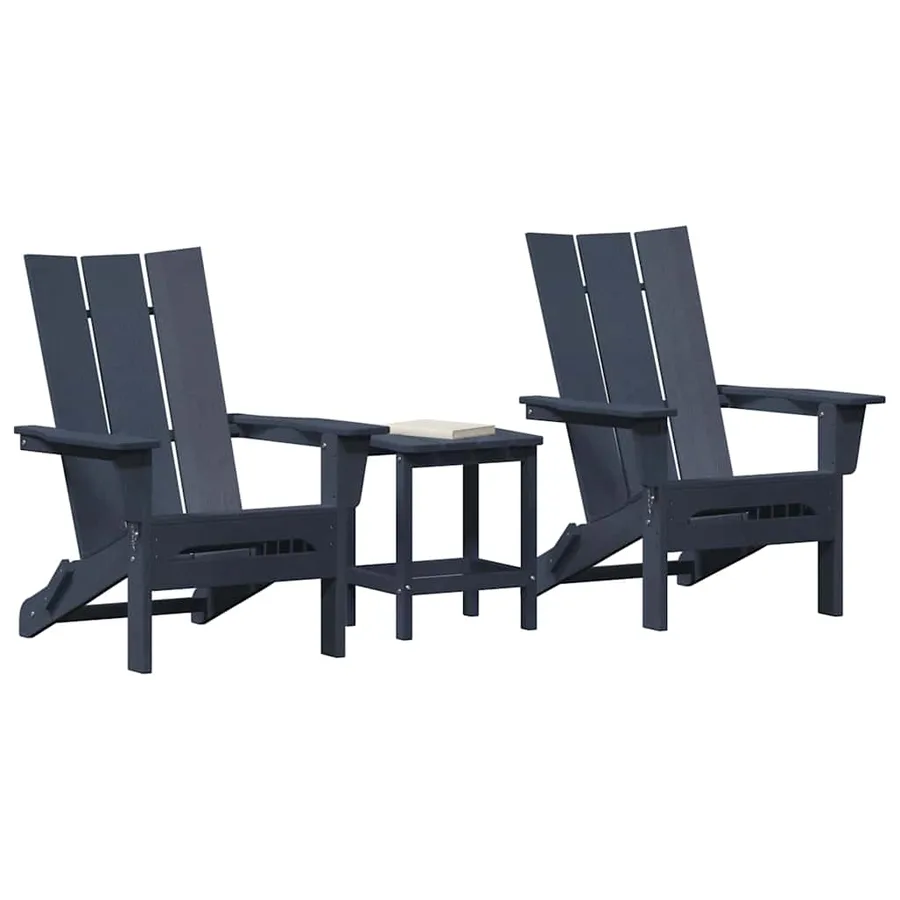 Chaise de jardin 3 pcs Bleu marine 80.5 x 74.5 x 92 cm - 3
