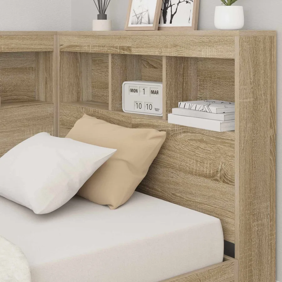Tête de lit de rangement Chêne Sonoma 100 cm Bois d'ingénierie - 4