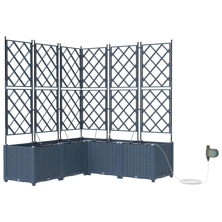 Cache-pot de jardin 5 pc Gris 120 x 120 x 142 cm PP - 2