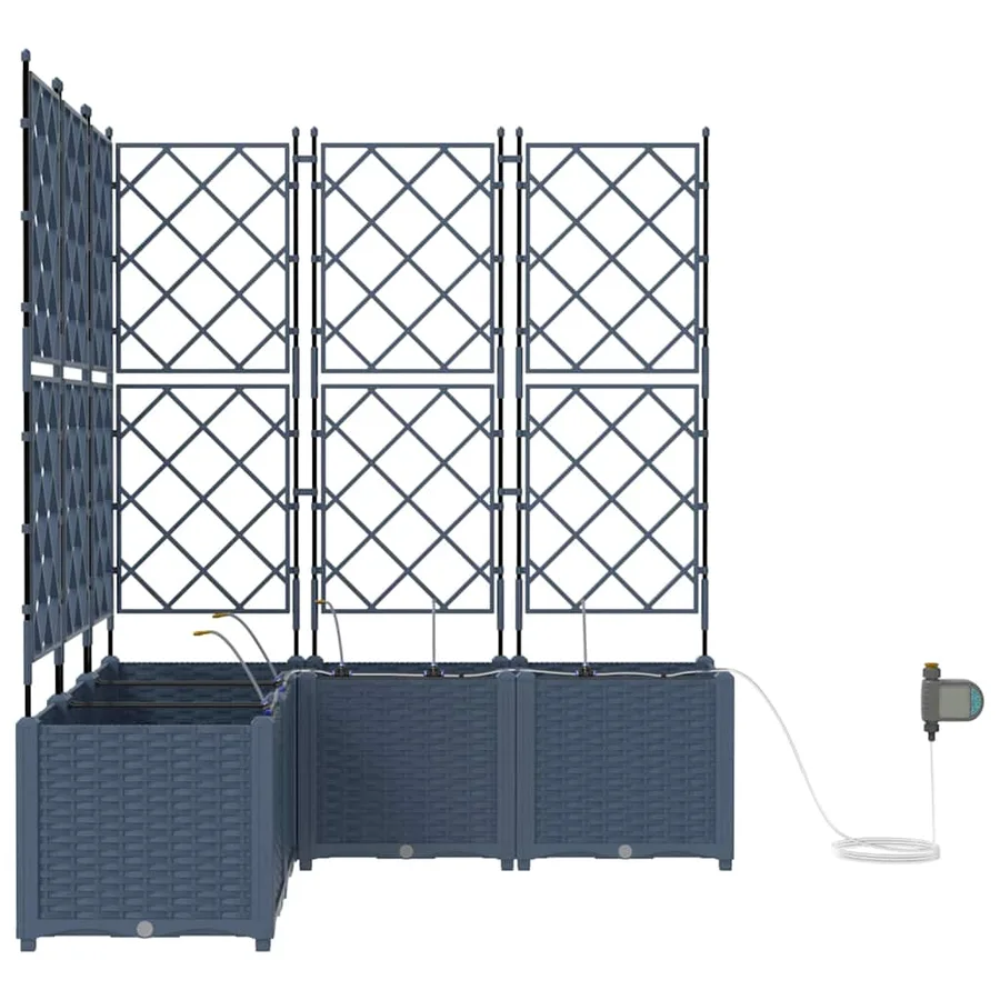 Cache-pot de jardin 5 pc Gris 120 x 120 x 142 cm PP - 5