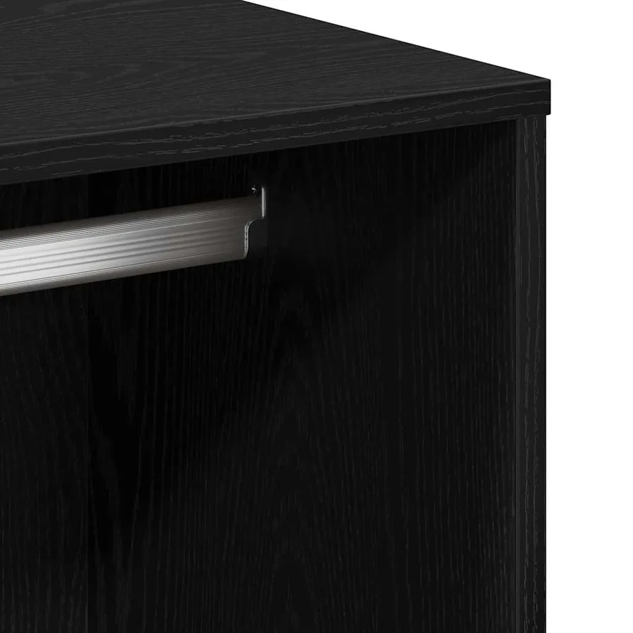 Ensemble de table de maquillage avec LED 4 pcs Chêne noir - 16