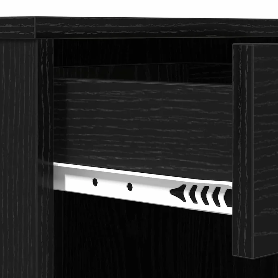 Ensemble de table de maquillage avec LED 4 pcs Chêne noir - 17