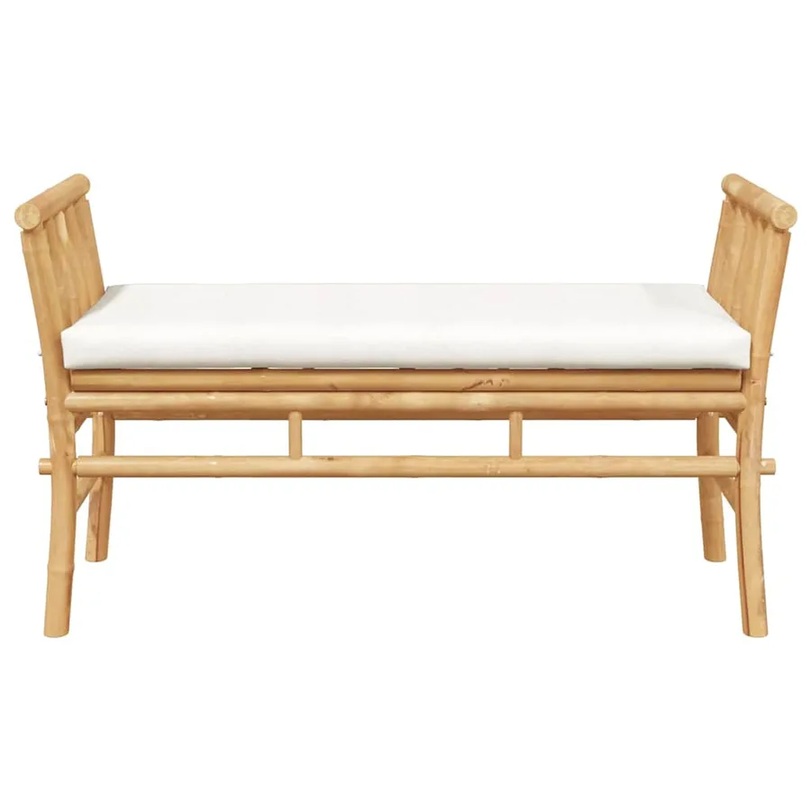 Banc de jardin avec coussin Marron 110 x 38 x 65cm Bambou - 4