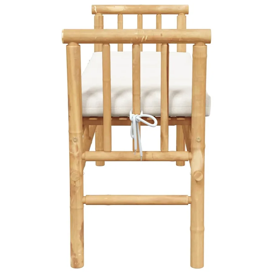 Banc de jardin avec coussin Marron 110 x 38 x 65cm Bambou - 5