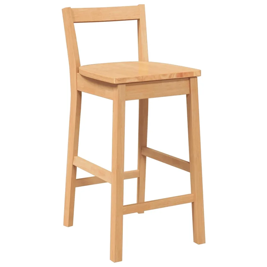 Tabourets de bar (lot de 2) en bois massif naturel et caoutchouc - 4