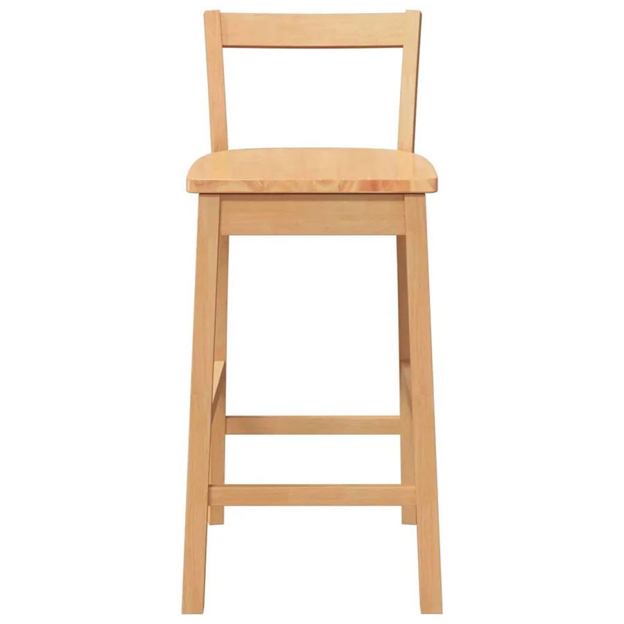 Tabourets de bar (lot de 2) en bois massif naturel et caoutchouc - 5