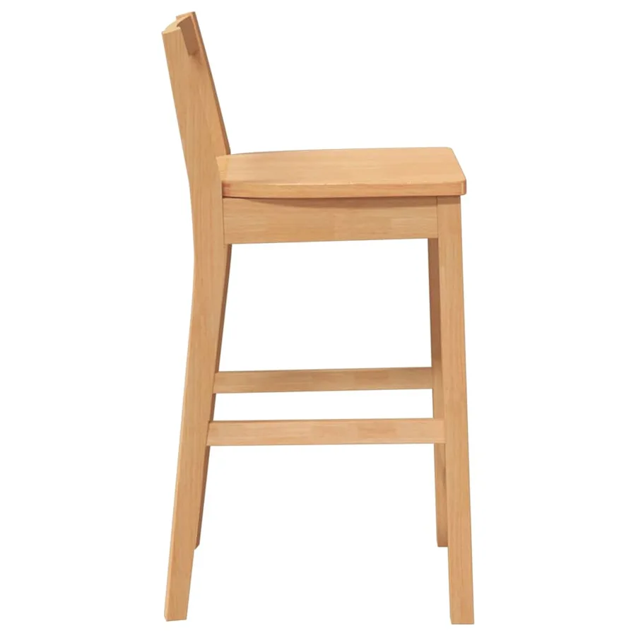 Tabourets de bar (lot de 2) en bois massif naturel et caoutchouc - 6