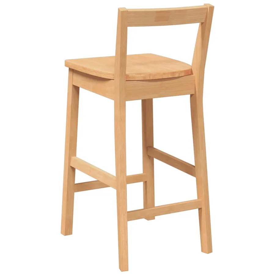 Tabourets de bar (lot de 2) en bois massif naturel et caoutchouc - 7