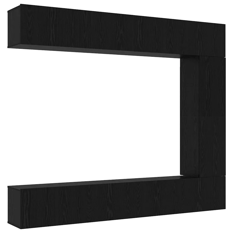 Ensemble meuble TV 5 pcs Chêne noir Bois d'ingénierie - 2