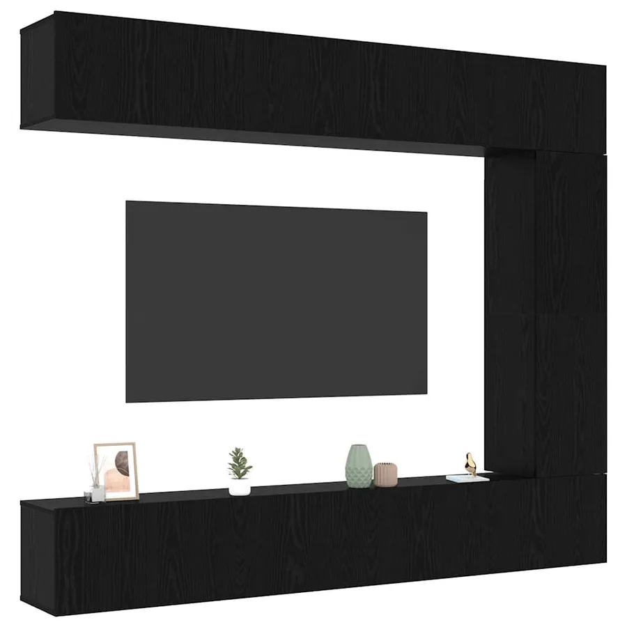 Ensemble meuble TV 5 pcs Chêne noir Bois d'ingénierie - 3
