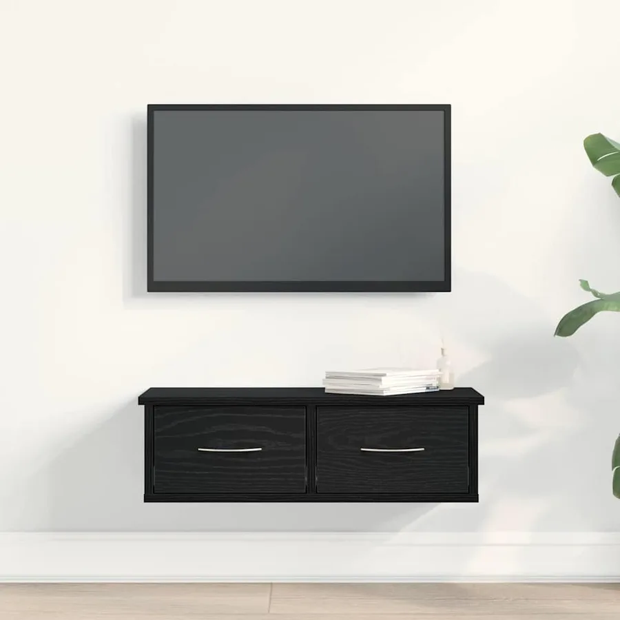 Meuble mural Chêne noir 60 x 26 x 18,5 cm Bois d'ingénierie - 4