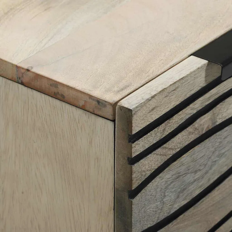 Buffet Blanc 60 x 33.5 x 75 cm Bois de manguier massif - 6